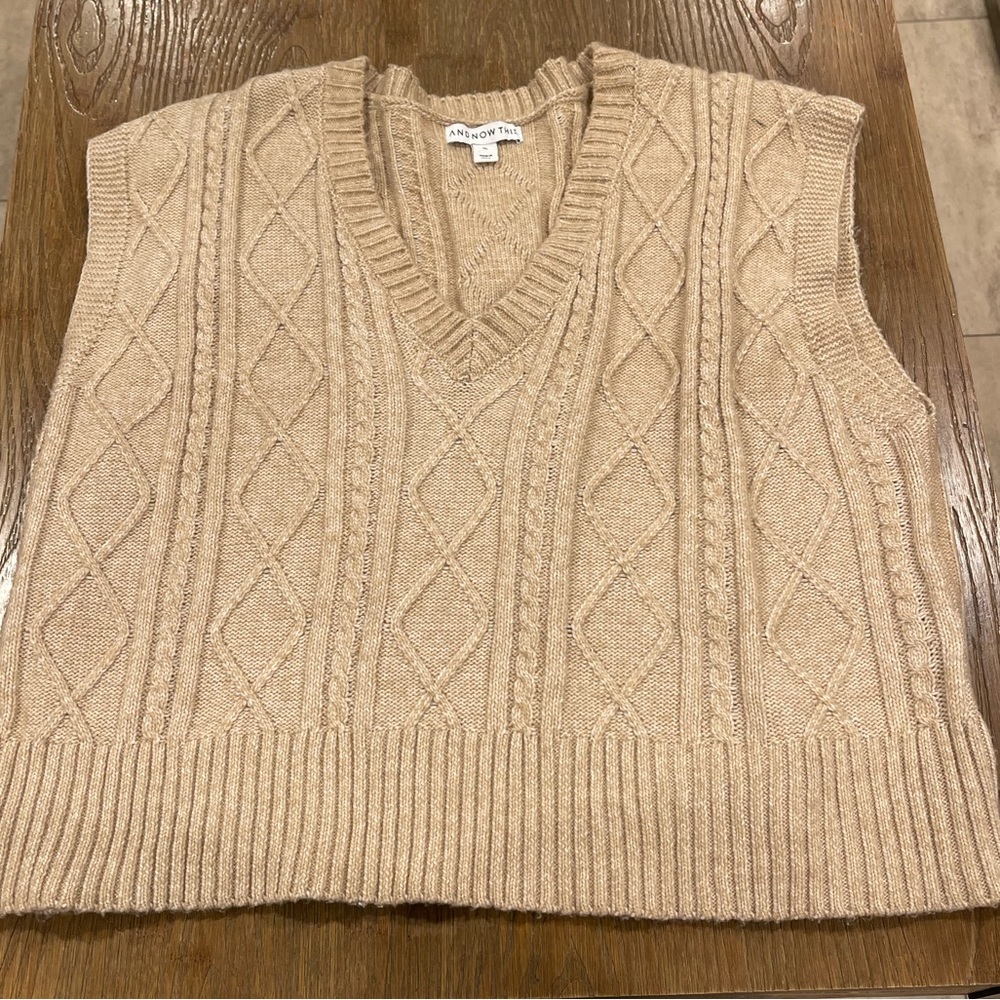 Beautiful Briella Cable Knit Recycled Blend Sweater Vest available in size XL